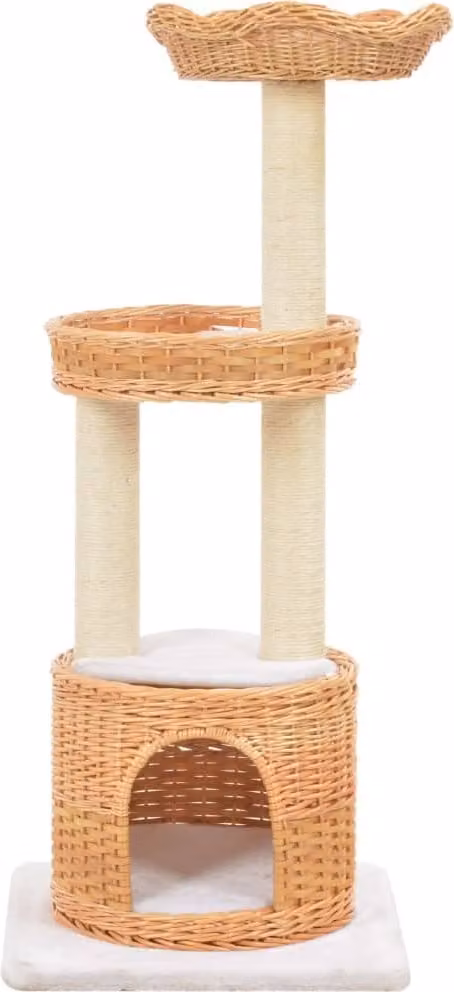 vidaXL Tiragraffi per gatti Sisal Legno di salice naturale