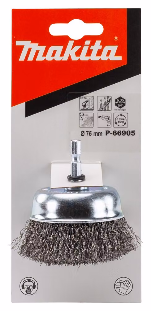 Accessori Makita® Spazzola a tazza 75 mm in acciaio - P-66905