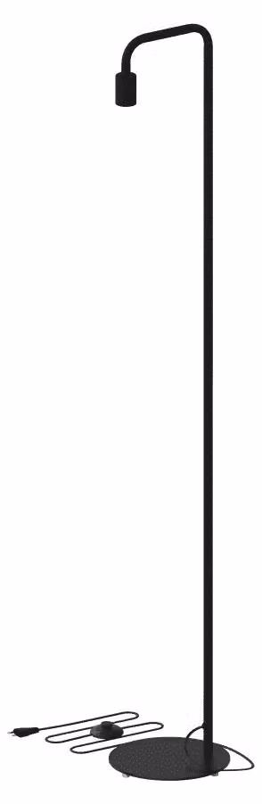 Lampada da terra Calex U-Line, altezza 155 cm, attacco E27, senza lampadina, stile industriale, nero
