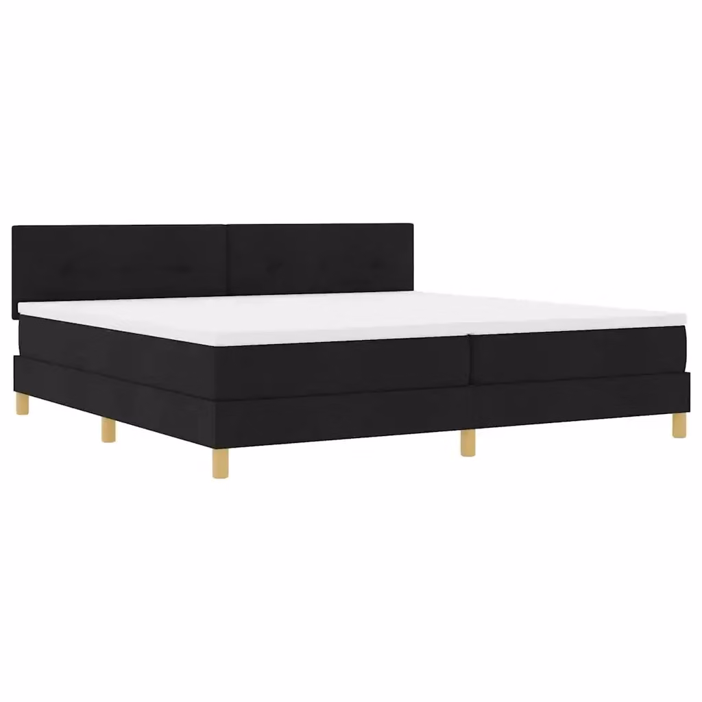Letto moderno vidaXL con strisce LED e porta di ricarica USB, rivestimento in tessuto nero, L/P/H: 200 x 200 x 280 cm – 2