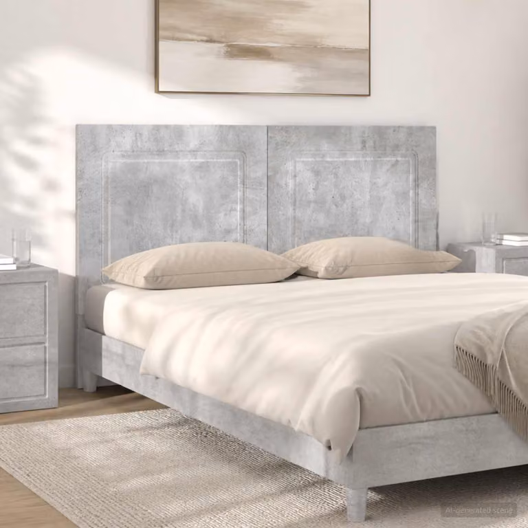 Testiera da muro vidaXL UTRECHT in tessuto grigio con pannelli imbottiti in legno ingegnerizzato L: 123 cm, H: 50 cm, P: 10,5 cm