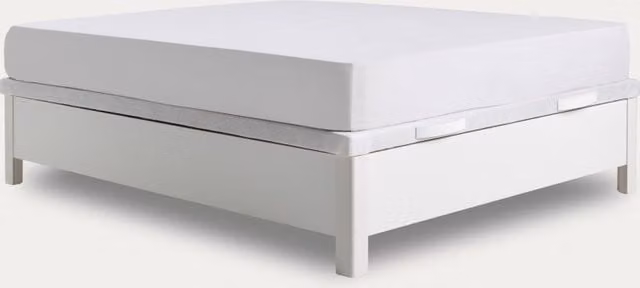 Letto contenitore con base lift up Kenay Home, colore bianco, L: 160 cm, P: 200 cm