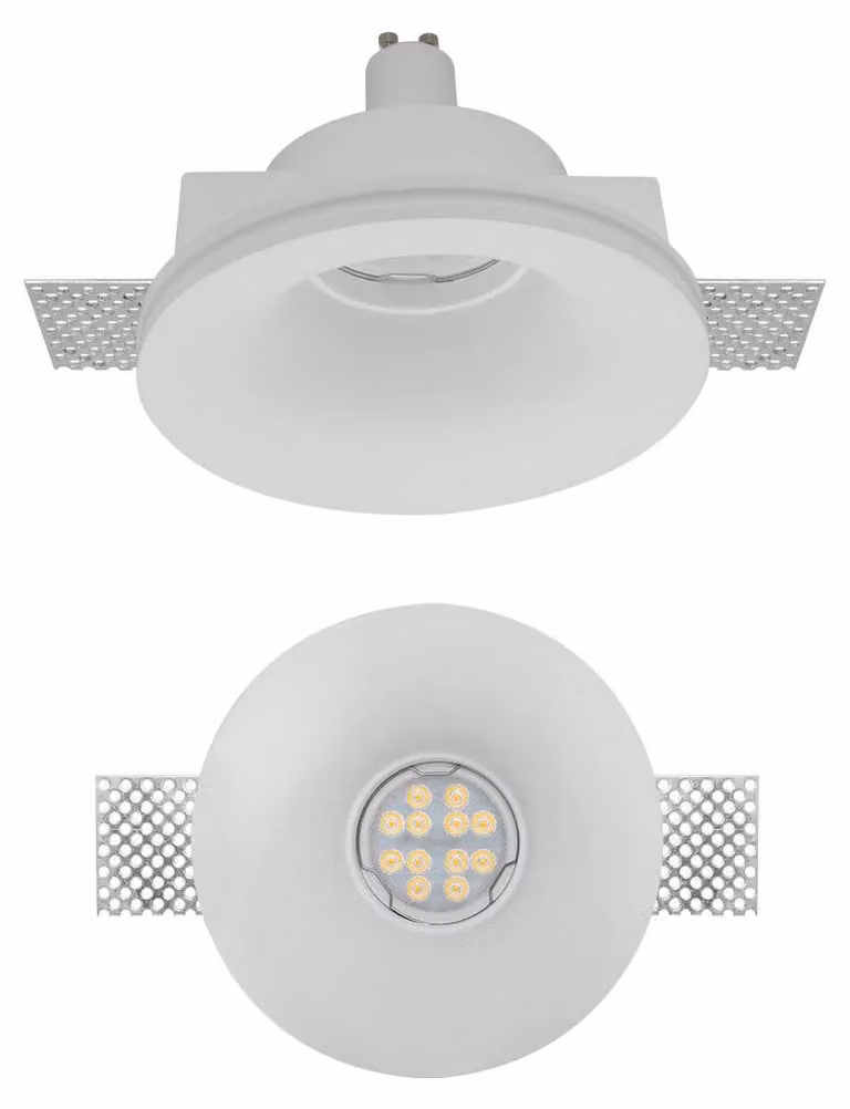 ARELUX XGESS MINI TRIM. Lampada da incasso, rotonda, con attacco GU10/PAR16, 1x50W max, 230V AC, diametro 130 mm, grado di protezione IP20, finitura bianca