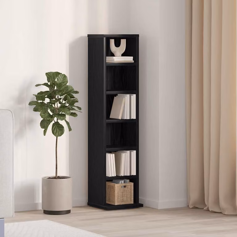 vidaXL Mobile Porta CD Nero in Legno MDF L/P/H: 21 x 20 x 88 cm