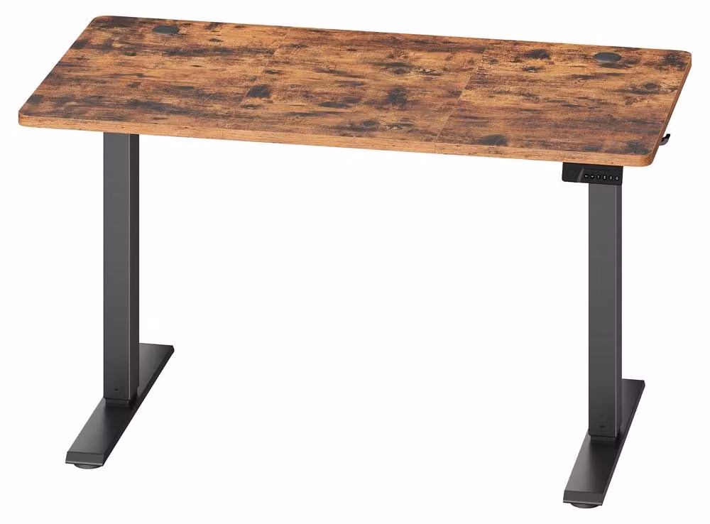 Scrivania regolabile elettricamente con funzione di memoria, ideale per l'ufficio domestico | Marrone | 120x60x72-120 cm