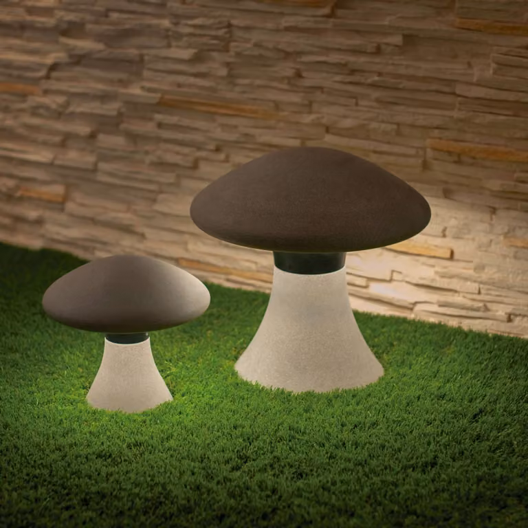 Mantra Iluminación Lampada da esterno decorativa a LED Taos Altezza 33,3 cm, Alluminio / Grigio / Zincato, calcestruzzo / cemento, Moderno