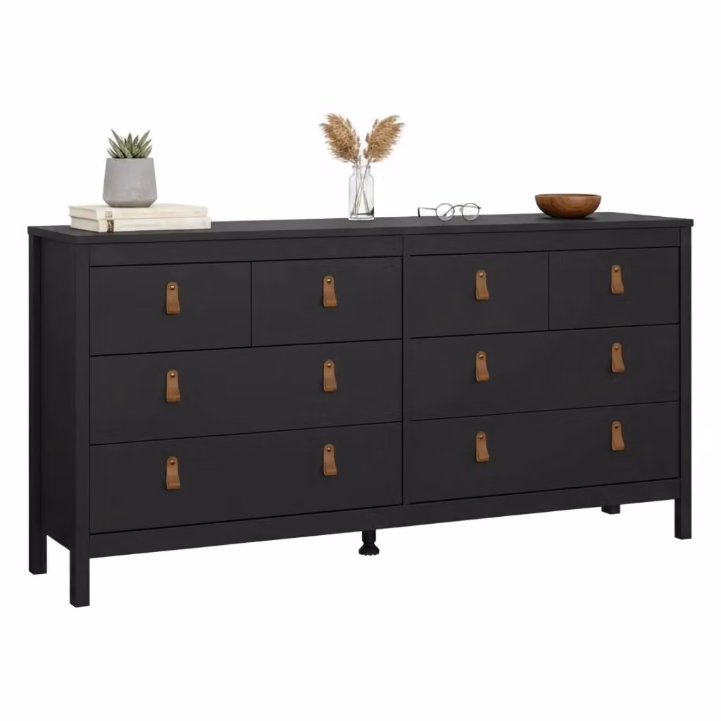 Credenza Kovsova DMORA, Madia moderna per soggiorno e cucina, Nero opaco, L: 160 cm, P: 38,4 cm, H: 79,7 cm – 2