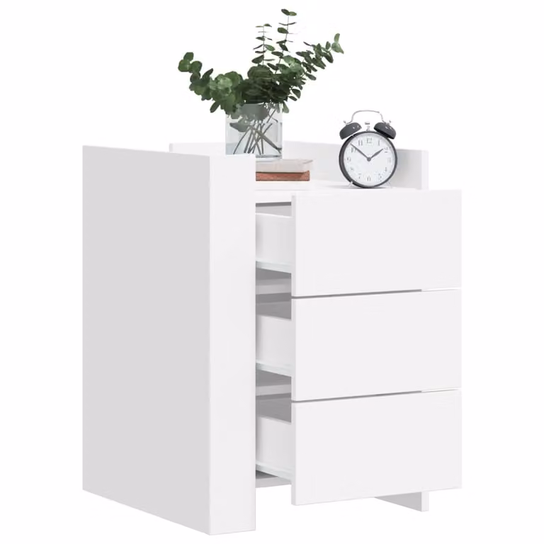 Comodino moderno vidaXL bianco in legno e MDF da appendere a parete L: 45 cm, P: 50 cm, H: 65 cm