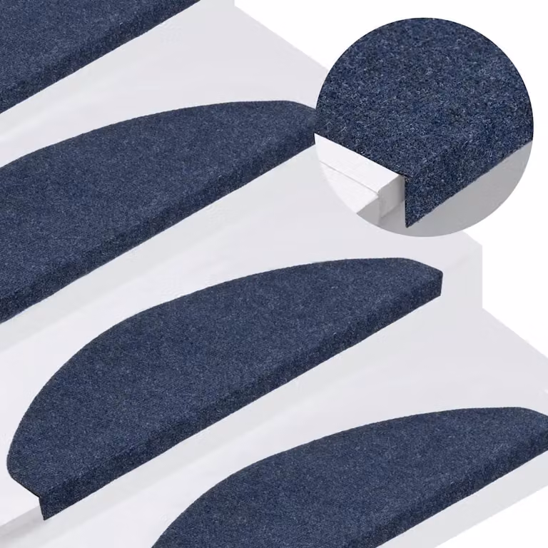 vidaXL Set di 30 Tappetini Autoadesivi per Scale Blu, Antiscivolo e Fonoassorbenti, L 65 x P 22,5 x H 3,5 cm