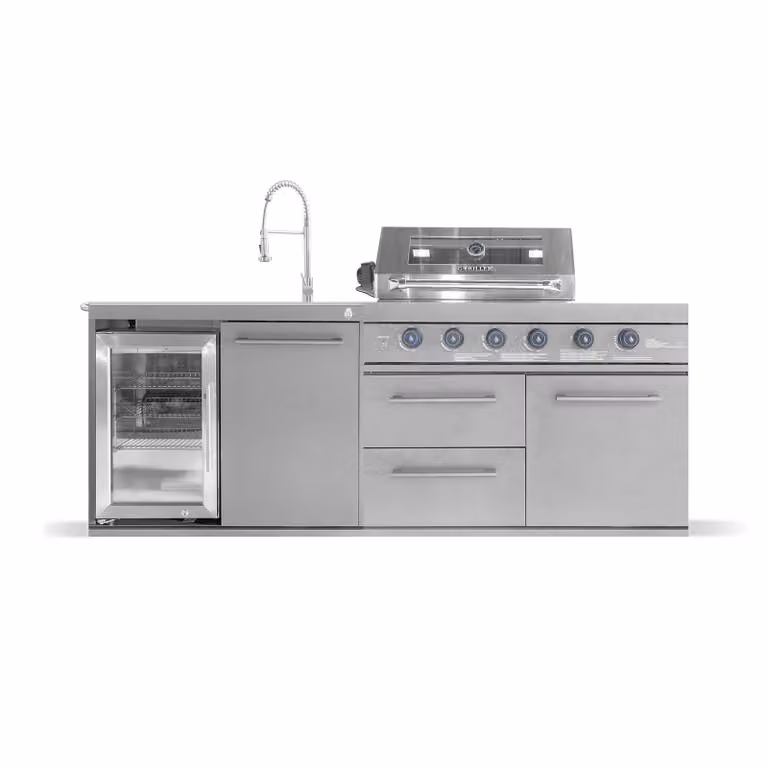 GORILLER® EMPIRE-S1: Cucina da esterno | Griglia a gas con 6 bruciatori | Tecnologia CoolClean