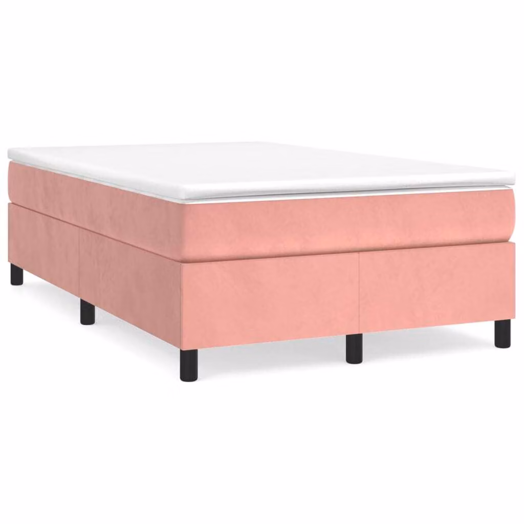 Giroletto a Molle con Materasso Rosa 120x200 cm in Velluto
