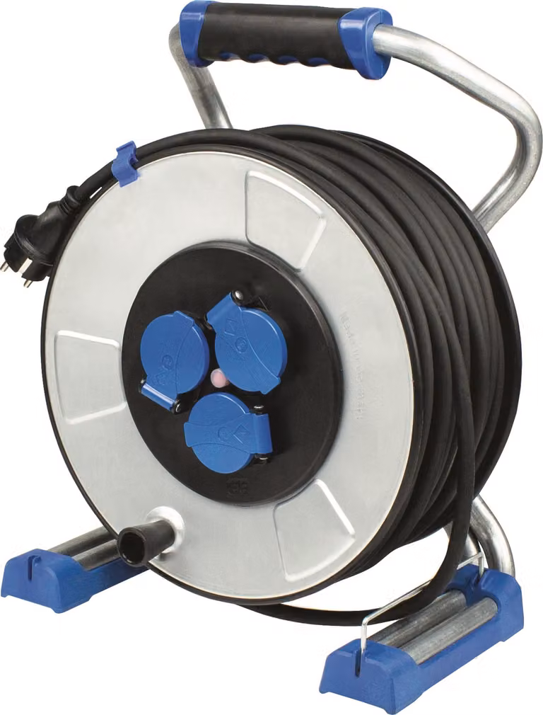 as-Schwabe avvolgicavo in metallo 40m cavo in gomma 3G1,5 230V 16A IP44