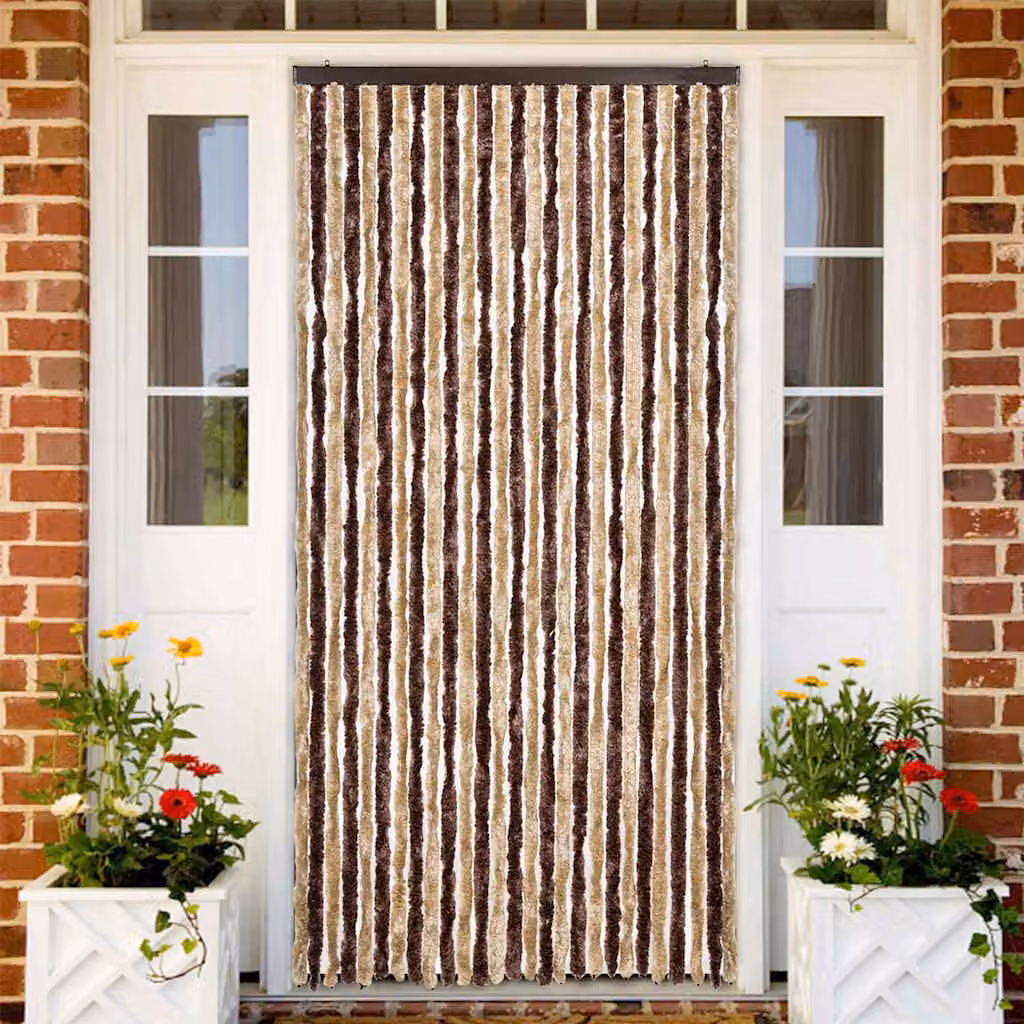 Zanzariera vidaXL in ciniglia beige e marrone chiaro, opaca e fonoassorbente, L: 118 cm, H: 220 cm