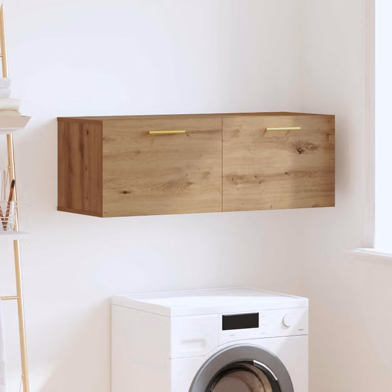 Armadietto a muro vidaXL in legno marrone rustico con ante a battente e ripiani interni L: 100 cm, P: 36.5 cm, H: 35 cm