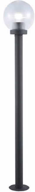 Set di 4 lampioni da giardino Globo Lighting in alluminio nero con luce omnidirezionale da 60W, Altezza: 120 cm
