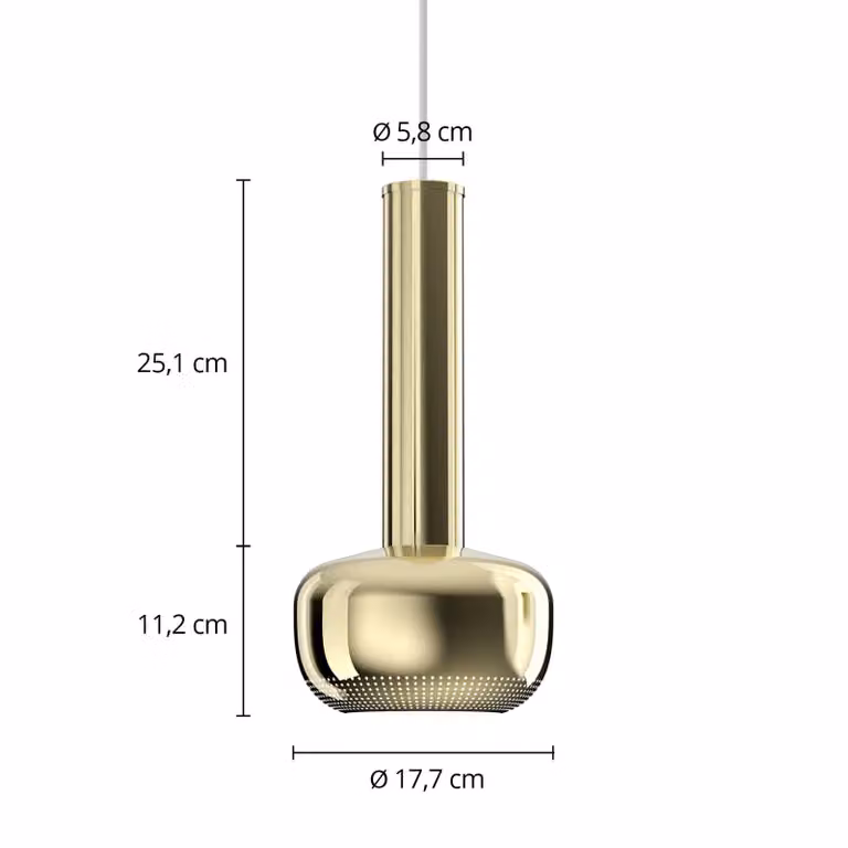 Louis Poulsen Lampada a sospensione VL56, dimmerabile, Ottone / Oro, Soggiorno / Sala da pranzo, Ottone, Design, Lampada a sospensione