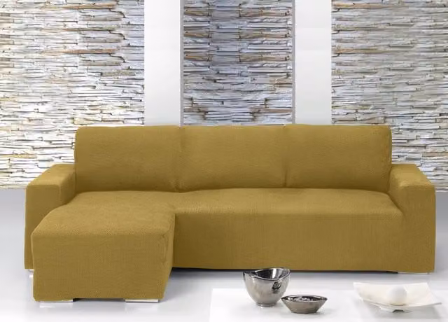 Copridivano con Penisola Chaise Longue Mod Capri Biancheriaweb Oro Sinistra – 1