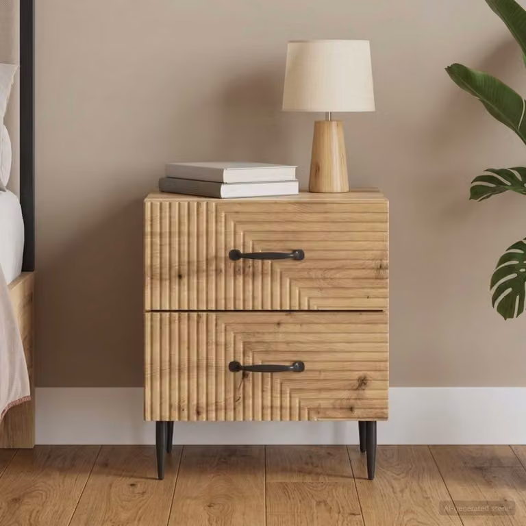vidaXL Armadio da Notte Moderno in Rovere Marrone L: 43 cm, P: 34,5 cm, H: 47,5 cm