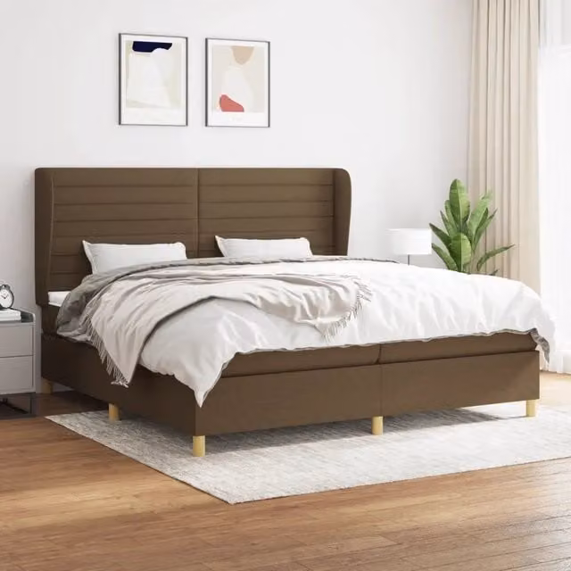 Letto Ibrido con Giroletto a Molle e Materasso vidaXL, Marrone e Bianco, L/P/H: 200 x 200 x 203 cm – 1
