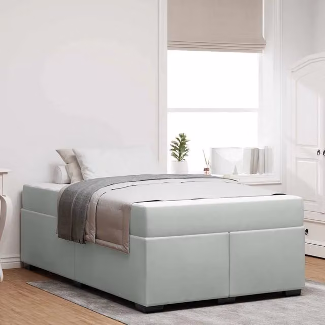 Struttura letto moderna vidaXL in tessuto velluto grigio L: 120 cm, P: 200 cm, H: 66 cm – 1
