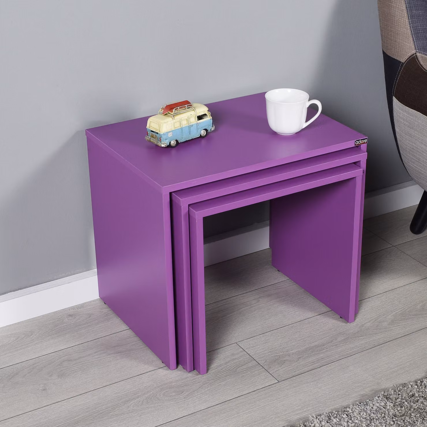 Skye Decor, Shp-103-Uu-1, tavolino, viola, 100 % MELAMINE COATED SLIPBOARD, 55 x 40 x 47 cm
