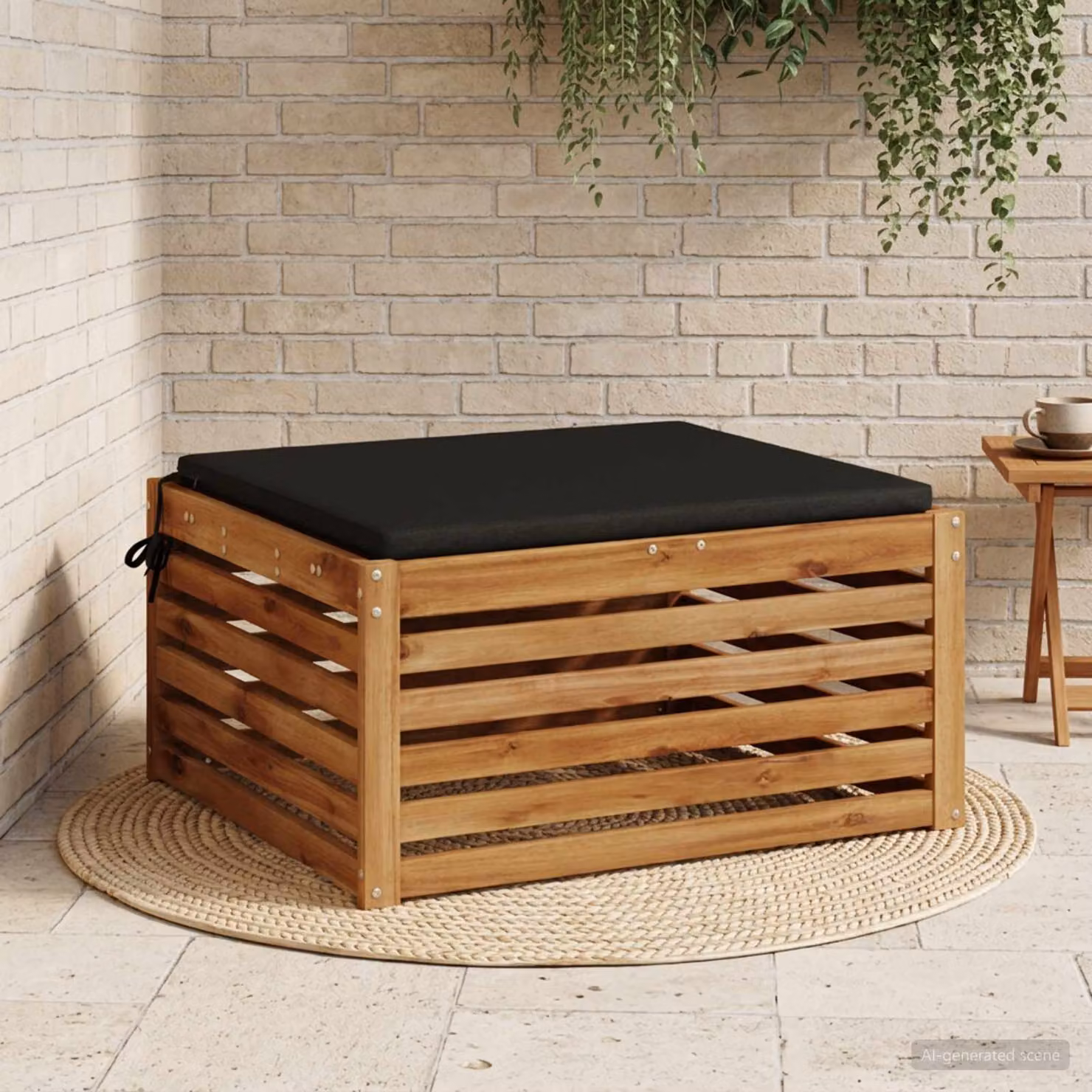 Cuscino per sedia vidaXL SOEST in poliestere nero con rivestimento lavabile e resistente ai raggi UV