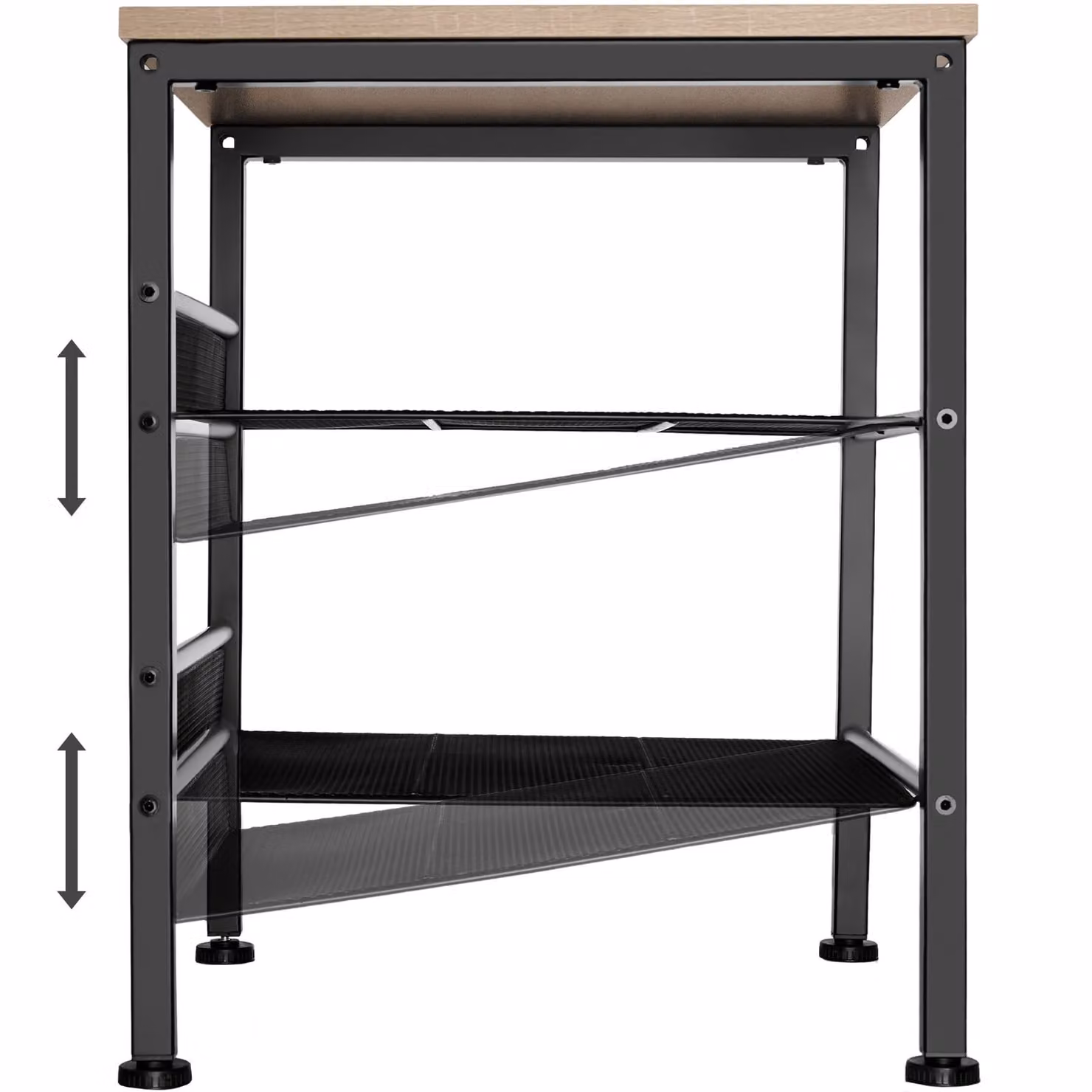 Tavolino quadrato in stile industriale tectake con finitura rovere e dettagli neri, L/P/H: 40,5 x 40 x 50,5 cm – 1