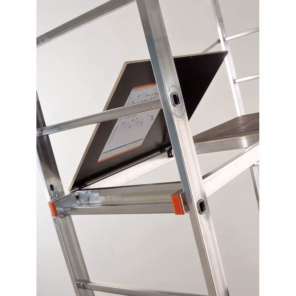 Ponteggio impalcatura trabattello torre mobile con ruote Fast&Lock 400 Gierre in alluminio argento L/P/H: 308 x 57 x 170 cm – 2
