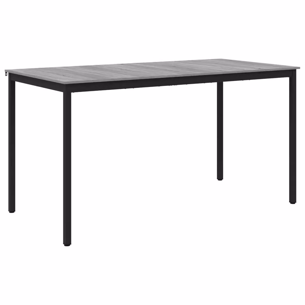 Set di 2 tavoli bar rettangolari vidaXL in legno ingegnerizzato e metallo, colore nero e grigio, finitura opaca – 2