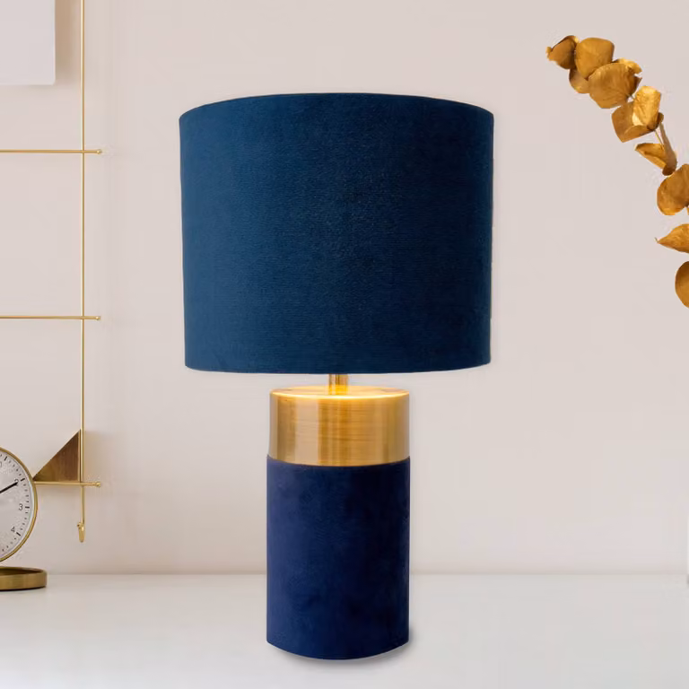 Näve Lampada da tavolo 3189512, Blu, Soggiorno / Sala da pranzo, Tessuto / Stoffa / Seta, Lampada da tavolo