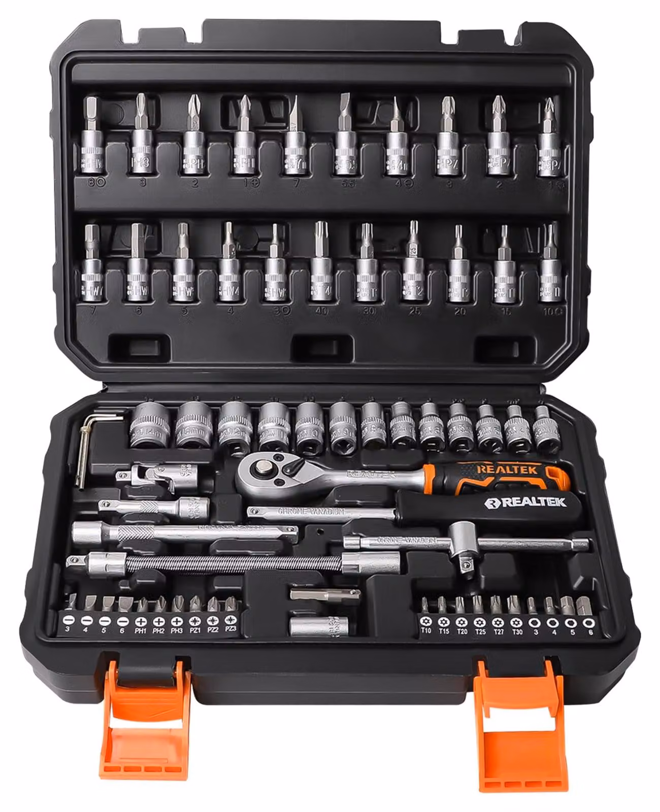 Set di chiavi a cricchetto - 66 pezzi - 1/4 pollice - Cricchetto reversibile - Prolunga flessibile