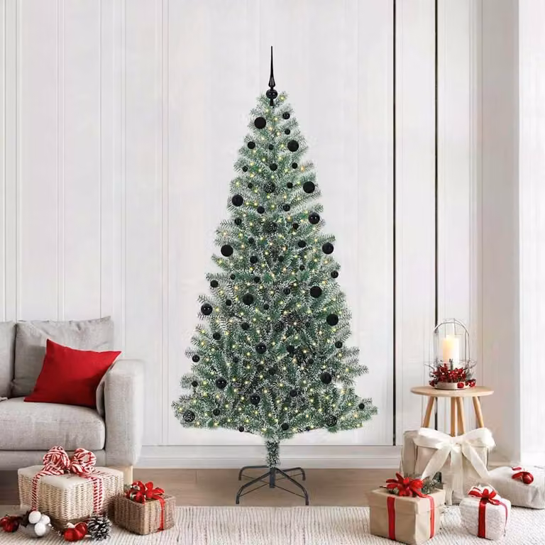Maison Exclusive - Albero di Natale artificiale, ricoperto di neve, con luci LED, altezza 210 cm