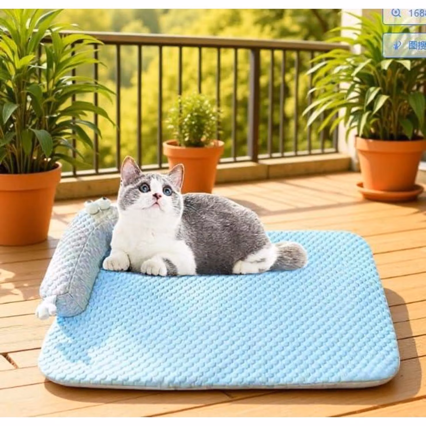 Tappetino refrigerante per cani e gatti con cuscino per la testa, lavabile, 55x40 cm