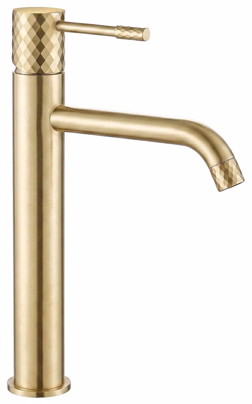 Rubinetto Del Lavabo Rea Lungo Alto Oro Spazzolato