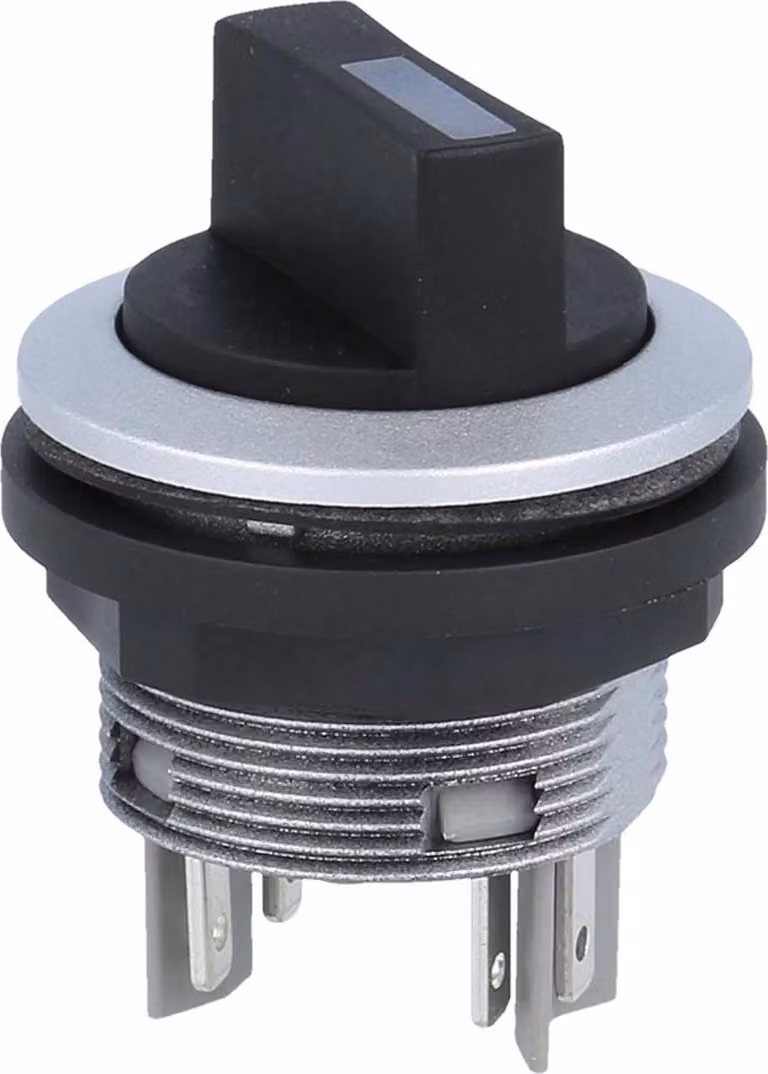 Georg Schlegel Selettore luminoso a scatto, illuminabile 2S, rotondo, connettore piatto SHORTRON 2,8 mm x 0,8 mm - 1 pezzo