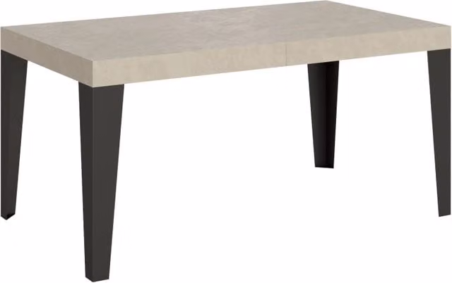 Tavolo allungabile Flaris moderno color cashmere con gambe antracite L/P: 90 x 160/264 cm