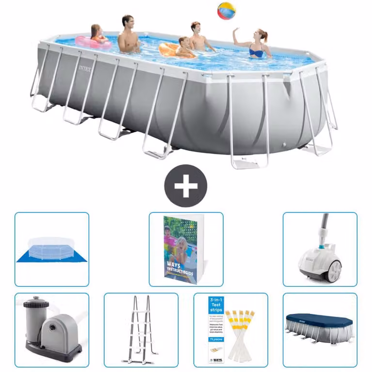 Piscina ovale con struttura a telaio Prism - 610x305x122 cm - 6 pezzi - Modello S616