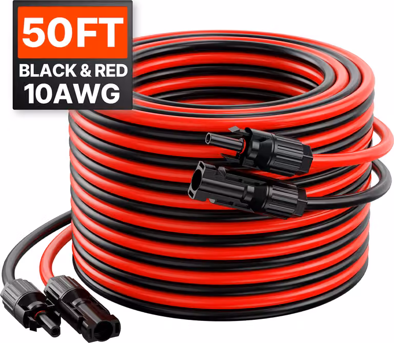 SucceBuy 2x estensione del cavo solare 10AWG 15,24m con connettori