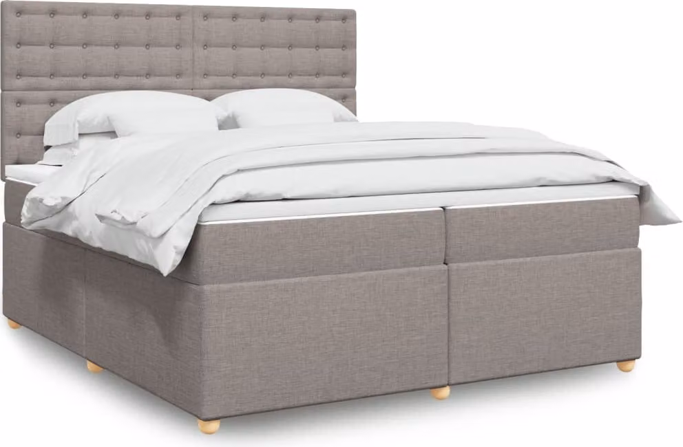 Maison Exclusive - Letto boxspring con materasso Taupe 200x200 cm Tessuto