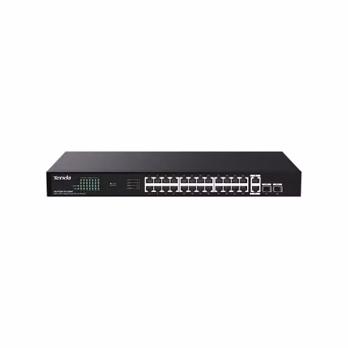 Switch Tenda TEG1128P-24-250W Nero con 26 Porte, 24 Porte PoE 250W e 2 Porte SFP – 2