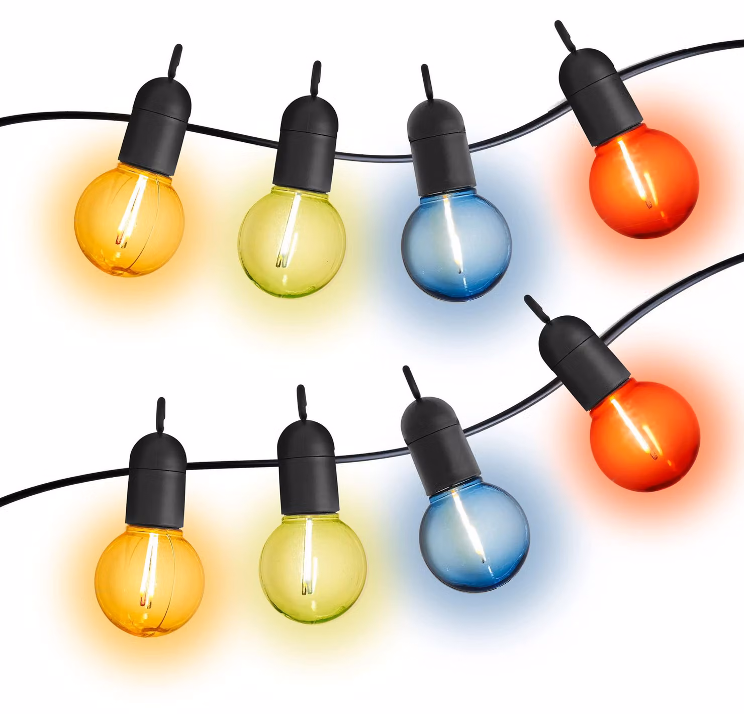 Catena luminosa con 26 LED, 10 metri, grado di protezione IP44, timer, multicolore