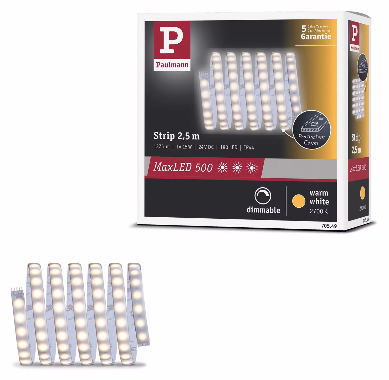 Paulmann MaxLED 500: Striscia LED, luce bianca calda, confezione singola