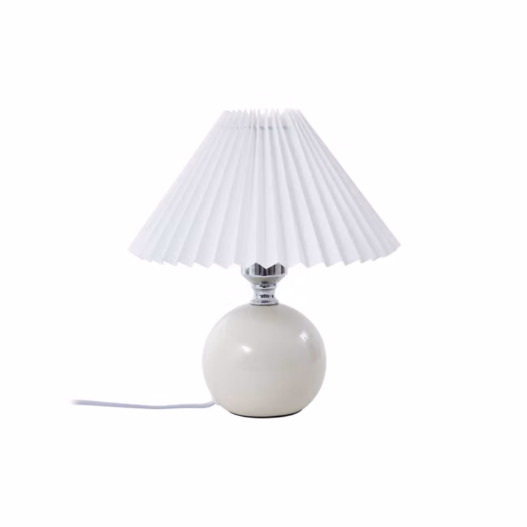 Lampada da tavolo Lindby Kerimi, Vetroceramica, crema, 29 cm