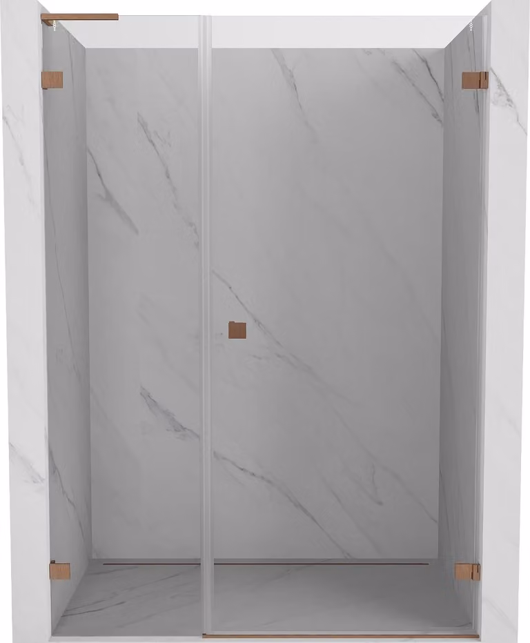 Mexen Lunar-B L porta doccia a battente destra 110 cm, trasparente, rame spazzolato - 832SL-110-050-65-00-P