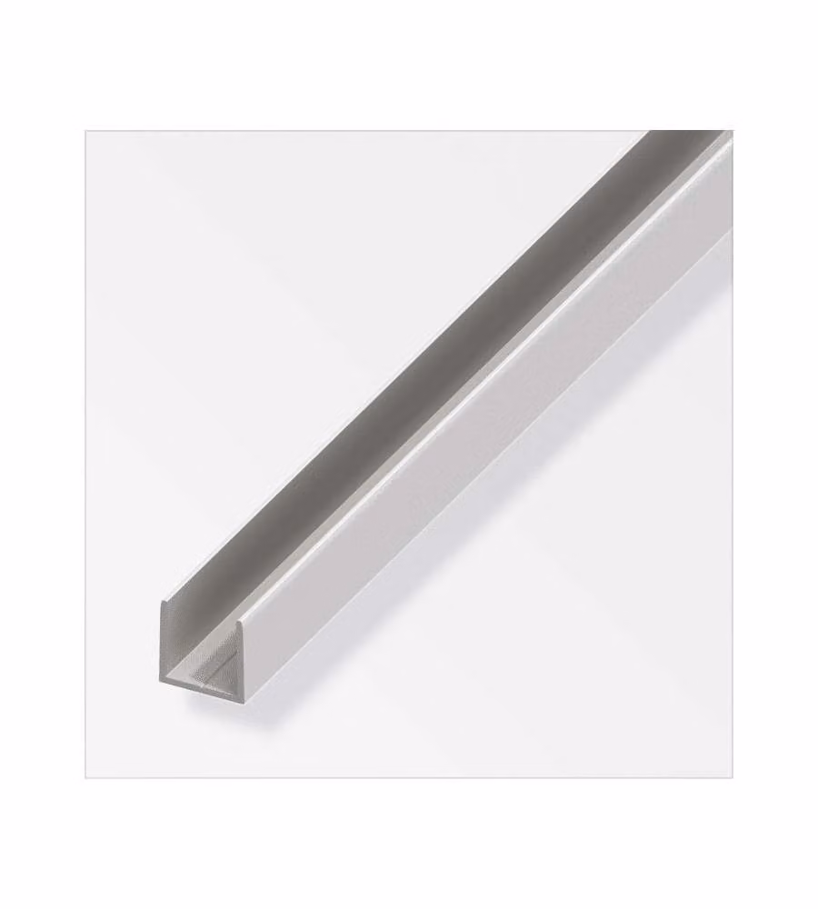 Kantoflex Profilo a U 19mm Alluminio Argentato per Pannelli Legno 2m