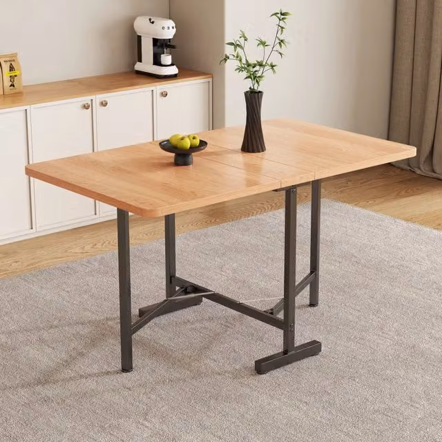 Tavolo da pranzo allungabile pieghevole 120 x 80 cm in MDF effetto rovere bianco