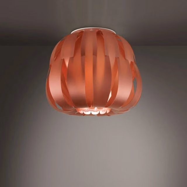 Plafoniera IPERBRIKO in metallo color rame con design moderno, L: 29 cm, H: 23 cm