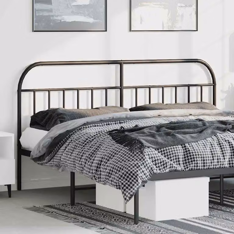 Testiera di ricambio vidaXL in metallo nero laccato per letto 180x200 cm
