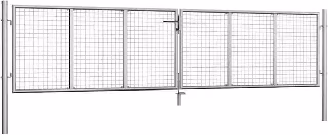 Cancello da Giardino in Acciaio Zincato 400x75 cm Argento CFW6173759