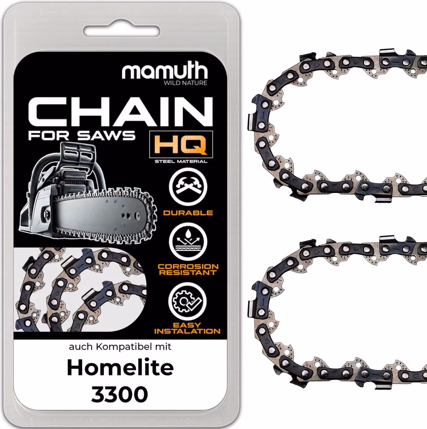 2x catena per motosega 35cm 1,3mm 3/8" 52 TG per Homelite 3300